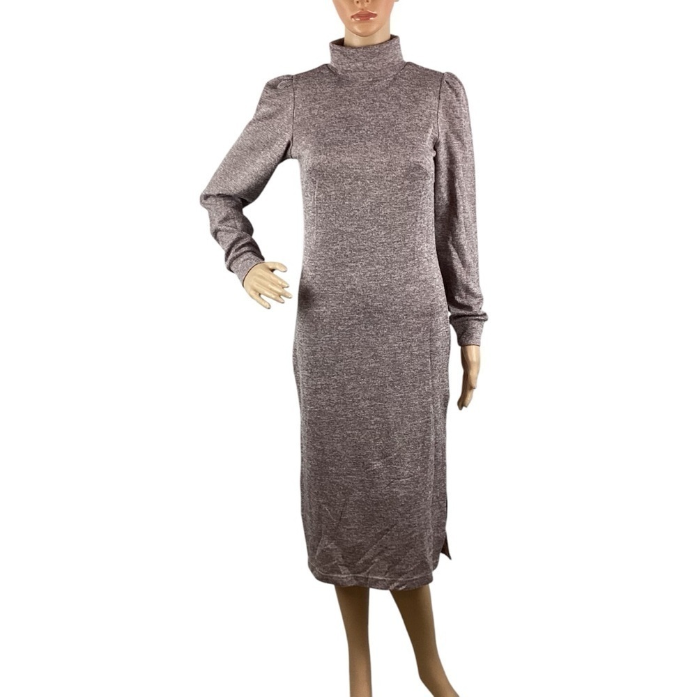 Walter Baker Monica Turtleneck Midi Sweater Dress XS Pink Gray